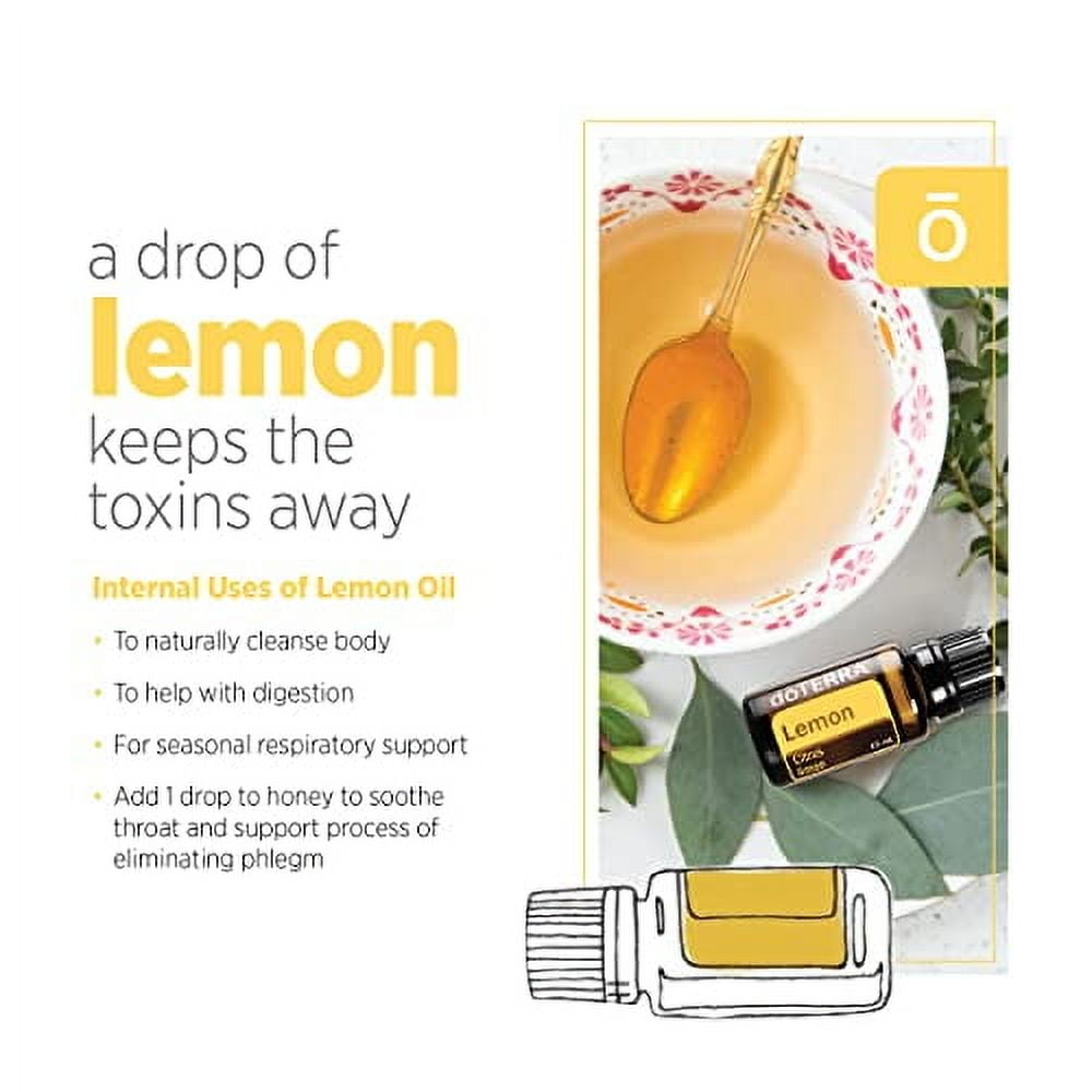 doTERRA Lemon Essential Oil - 15 mL, Food Grade, Aromatherapy, Cold Pressed, Cleansing