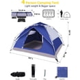 thumbnail image 3 of Camping Tents 4 Person Instant Pop Up Tent for Camping Waterproof Cabin Tents for Camp Easy Set up 2 in 1 Family Dome Tent with Rainfly Sun Shelter for Hiking & Traveling & Beach, 3 of 8