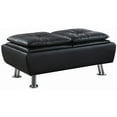 thumbnail image 1 of Bowery Hill Poussette de Rangement Touffetée en Faux Cuir Noir, 1 of 5