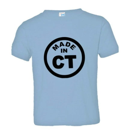 

PleaseMeTees™ Toddler From Born Made In Connecticut CT Logo Label Tee