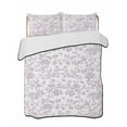 thumbnail image 2 of Quilts Twin Size, Spring Flower Soft Comforter Bedding Set for Bed, Vintage Farmhouse Light Purple Boho Leaf Lightweight Quilted Bedspread with Pillow Cover(2 Pieces) for All Season, 68x86 Inch, 2 of 6