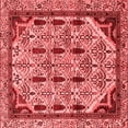 thumbnail image 1 of Ahgly Company Machine Washable Indoor Square Abstract Red Modern Area Rugs, 5' Square, 1 of 4