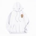 thumbnail image 5 of Godom Women Loose Hoodie Sweatshirt Solid Basic Fleece Letter Long Sleeve Kangaroo Pocket Drop Shoulder Pullovers Top, 5 of 7