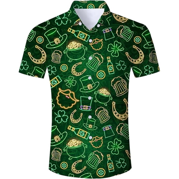 Fanient mens Hawaiian shirt summer 3D print casual short sleeve button down graphic Aloha dress shirts