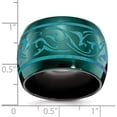 thumbnail image 5 of Black Ti Anodized Teal Domed Band, 5 of 5