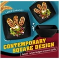 thumbnail image 6 of 48-piece Wheat Straw Square Dinnerware Set for 12, Unbreakable Dinner Plates, Salad Plates, Snack Bowls, Tumblers 13.5 oz, Dishwasher Safe, Black, 6 of 6
