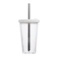 thumbnail image 1 of 1 Set Double Layered Cup Thickened Cold Drink Cup Reusable Boba Tea Cup with Straw, 1 of 9