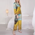 thumbnail image 3 of Balery Funny Countryside Donkey Conjunto de Pijama con Estampado para Mujer, Conjunto de Dos Piezas con Manga Larga, Ropa de Dormir Suave con Bolsillos, Pijamas Cómodos-Large, 3 of 7