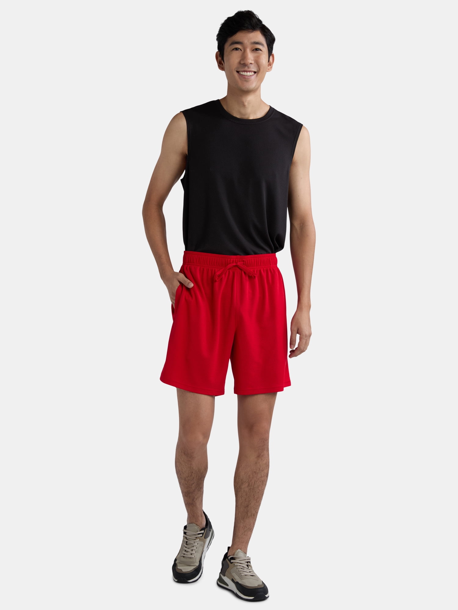 Athletic Works Men's and Big Men's Mesh Shorts, 7" Inseam, Sizes S-5XL