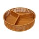 thumbnail image 4 of Cesta de frutas tejidas de ratán Bandeja de pan Bandeja 3 compartimentos 3 Comparos Snack Snack Spoting Bandeja de pan Canasta para bocadillos de 28 cmx6cm, 4 of 8
