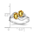 thumbnail image 2 of Primal Gold 14 Karat White Gold 6x4mm Oval Citrine Checkerboard and A Diamond Ring, 2 of 3