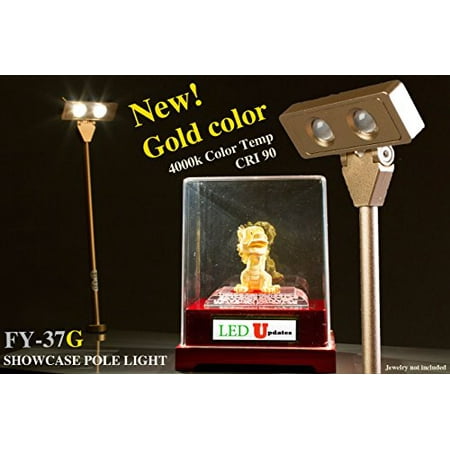 - Set of 2 LEDupdates Showcase LED light pole style spot light Gold FY-37G with UL Listed power supply