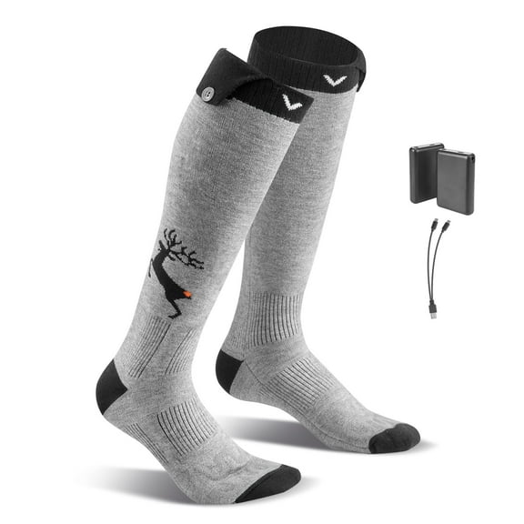 KFFKFF Rechargeable Heated Socks with 6000mAh Battery, Adjustable 4 Heating Levels, App-Controlled Electric Socks for Men and Women, Ideal for Outdoor Activities like Hunting, Riding, Camping