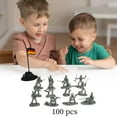 thumbnail image 3 of Milaget 100 Pcs Figurines d'Action de Soldats Miniatures avec Drapeau National Diverses Poses, 3 of 9