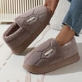 thumbnail image 2 of Rokment Mens Slippers Winter Warm Platform Memory Foam Bedroom House Shoes Slip on Snow Boots Home Booties for Indoor Outdoor A Size 8, 2 of 5