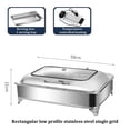 thumbnail image 2 of Catering Warming Container Stainless Steel Stainless Steel Electric Warming Container Adjustable Temperature, Rectangular Chafing Dish with Visible Glass Lid, for Party Kitchen Hotel, 2 of 7