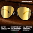 thumbnail image 4 of GRINDERPUNCH XL XXL Aviator Sunglasses for Men Big Head Oversized Polarized - Gold, 4 of 9