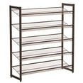 thumbnail image 1 of SONGMICS 5-Tier Metal Shoe Rack, Flat or Slant Shoe Organizer Shelf Stackable, Bronze ULMR05A, 1 of 7
