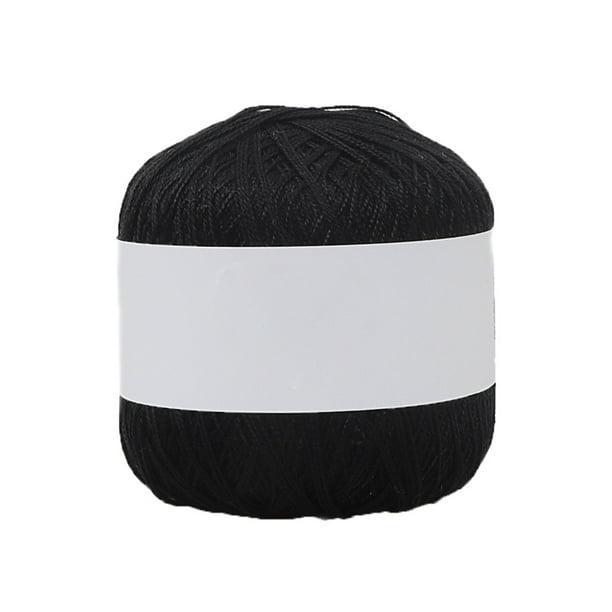 Naiovety Hilo de tejer hilo de ganchillo de algodón bordado ropa suéter tapiz línea de tejido DIY accesorio tejido hilo de algodón Tela de costura y artesanía negro