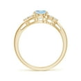 thumbnail image 2 of Angara Natural 1 Ct. Aquamarine with Diamond Classic Ring in 14K Yellow Gold for Women (Ring Size: 3), 2 of 9