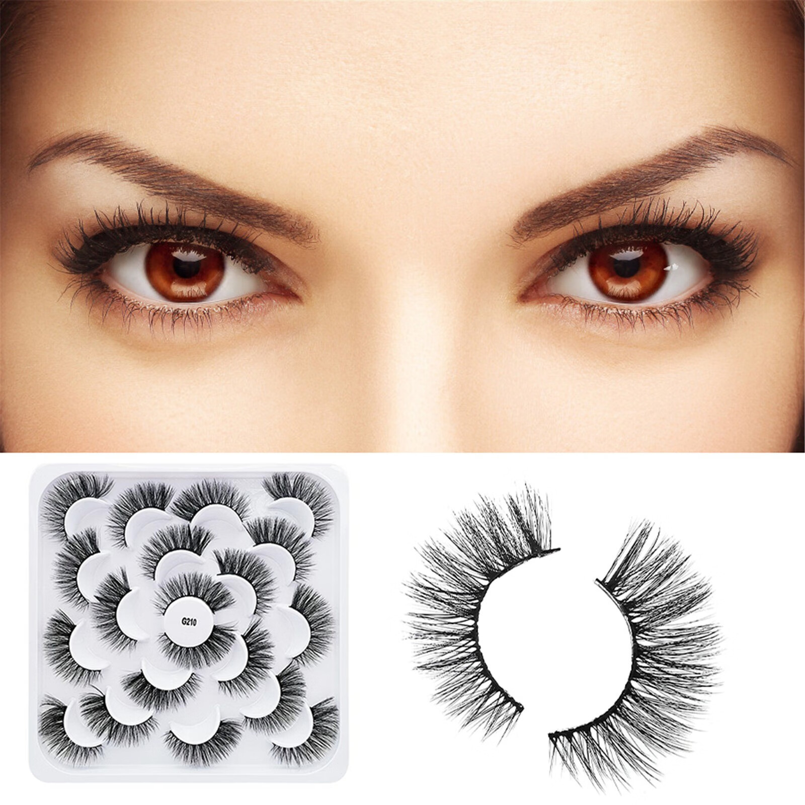 〖CFXNMZGR〗Pro Beauty Tools Eyelashes 20 Pcs Silk Eyelashes Luxury Multi