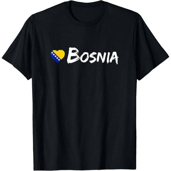 men and women can wear,Mens Love Bosnia Herzegovina Heart Country Flag Souvenir Gift T-Shirt