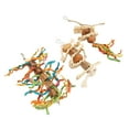 thumbnail image 4 of Juguetes para masticar pájaros, nueces, cuerda de cáñamo, cáscara de maíz, colorido, resistente a mordeduras, juguetes para morder colgantes, 3 uds., 4 of 12