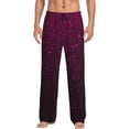 thumbnail image 1 of Balery Dark Purple Glitter Pantalones de pijama para hombre, pijama ultraligero, pantalón de descanso-Large, 1 of 6
