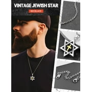 FaithHeart Star of David Cross Necklace for Women Men Sterling Silver Jewish Church Jewelry Solomon Hexagram Christ Protective Amulet Jewelry Gift for Wife Girlfriend Mothers Day