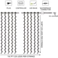 thumbnail image 4 of 600 LEDs Rideaux de Fenêtre, 19.7ft x 9.8ft String Lights avec Télécommande, Double Mode de Contrôle Fée Lumières, 8 Modes d'Éclairage, UL Listed Adaptateur Secteur, Alimentation Basse Tension, Lumière du Jour, 4 of 7