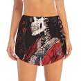 thumbnail image 2 of Hirioo Geisha Skeleton With Flowers for Women's Double Layer Athletic Shorts High-Performance Gym Shorts with Inner Pocket, Elastic Waistband-XX-Large, 2 of 7
