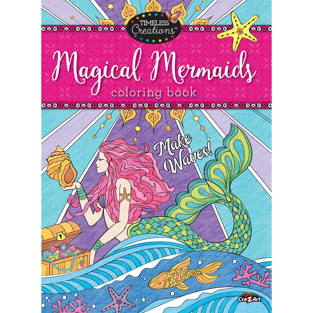 Cra-Z-Art Timeless Creations Coloring Book, Magical Mermaids, 64 pages ...