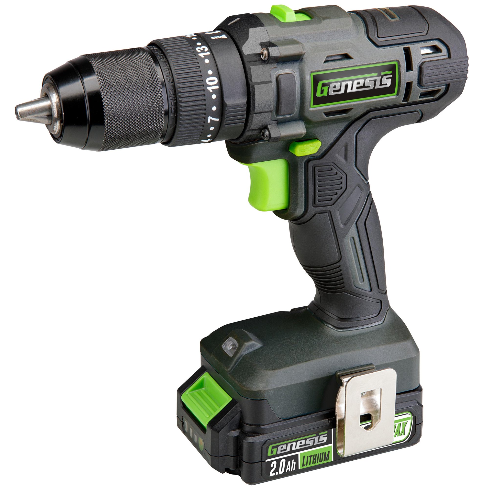 Genesis G20Max 20V Cordless 1/2 inch Hammer Drill with 2Ah Battery and Charger