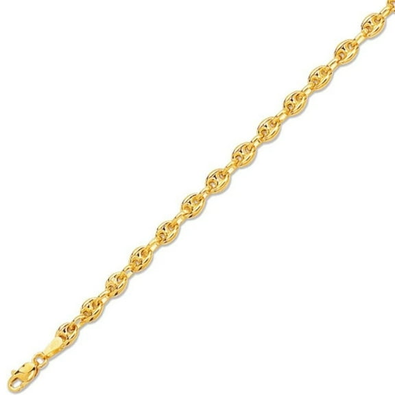 14K Gold 6.8mm Lite Puffed Mariner Chain