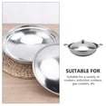 thumbnail image 3 of Cover Alcohol Stove Saute Pan Food Cooking Pot Chinese Wok Steel Kitchen Handle with Lid, 3 of 6