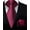 Maroon, variant on HISDERN Orange Formal Ties Plaid Checkered Tie Handkerchief Woven Men's Necktie Pocket Square Set