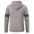 thumbnail image 5 of WTOBBY Men's Solid Color Knit Cardigan Jacket, Plush Fleece Lined Hooded Sweater, Warm Thickened Casual Zip Up Outerwear for Fall Winter Seasons,Light Gray XL, 5 of 5