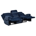 thumbnail image 2 of Lexicon Goodland Corduroy Double Reclining Sofa in Blue, 2 of 5