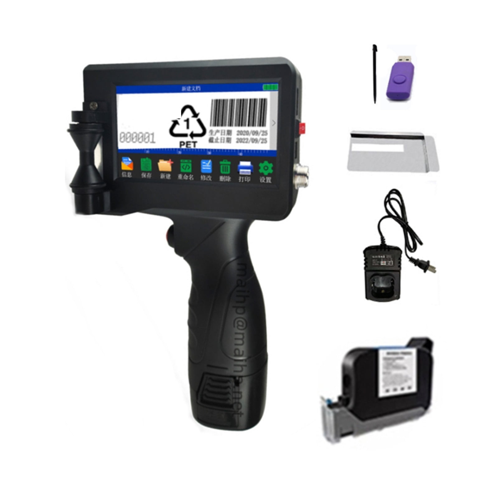 Handheld Inkjet Printer Industrial English Production Date Number Logo Expiry Date Label Plastic Carton 12.7mm Jet Printer ,Fast Printing