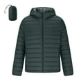 thumbnail image 3 of SGFCWSX Men Packable Padded Coat, Zipper with Carry Pouch Lightweight Outwear Coat Green XXL, 3 of 7