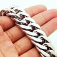 thumbnail image 3 of QQTDFG HEAVY Silver 18mm 24" Curb Cuban Link Chain 316L Stainless Steel Men's Necklace-default, 3 of 7
