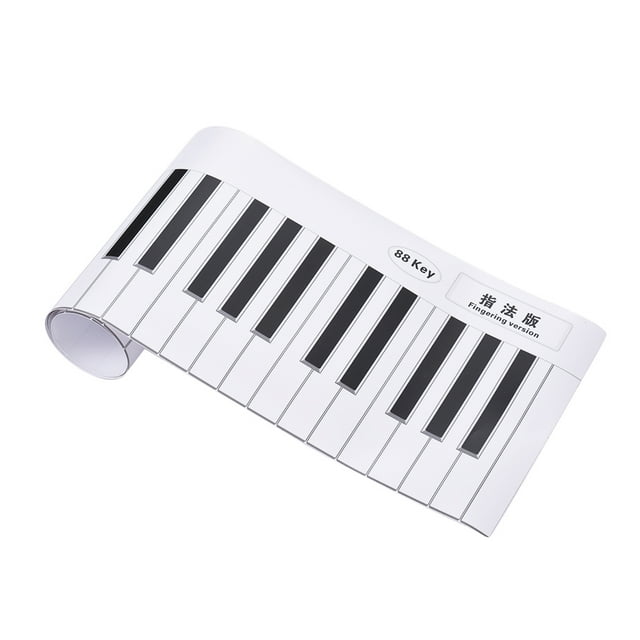 Tabla de práctica de piano X-02 con 88 teclas, diseño 3D y material PVC resistente, ideal para principiantes. Ligera, enrollable y portátil para practicar en cualquier lugar.