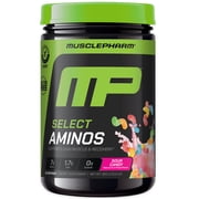 Muscle Pharm Select Aminos -EAA + BCAAs, Post Workout Essential Amino Acids Powder, Pre Workout Energy Supplement for Men & Women with Branched Chain Amino Acids, 30 Servings, Sour Candy Flavor