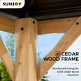 thumbnail image 4 of Sunjoy Chapman 11 x 13 ft. Outdoor Patio Cedar Framed Gazebo with Brown Double Steel Hardtop Roof for Garden, Backyard Shade, 4 of 8
