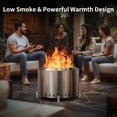 thumbnail image 2 of OutVue 22 inch Stainless Steel Smokeless Fire Pit, Outdoor Smokeless Firepit, Wood Burning Fire Pits for Camping, Bonfire, Low Smoke Firepit for Outside (Vertical Hole), 2 of 13