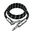 thumbnail image 1 of GearIT Audio Instrument Cable (6ft) Right Angle to Straight 1/4 Inch Male to Male for AMP Cord, Base and Electric Guitar - Black/White, 1 of 6