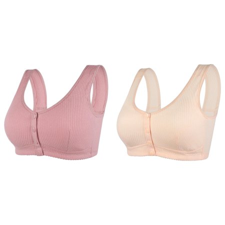 Kcodviy 2 Pcs Womens No Steel Ring Womens Bras Push Up Front Closure Front Close Bra T Women Bra Set and Underwear Plus Size Back Plus Size Seamless Small Sports Bra Unlined Bra for Large Bust