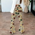 thumbnail image 2 of Bell Bottom Pants for Women Slim Flared High Waist Leggings Leopard Printed Stretch Soft Retro Bootcut Trousers (XL, Beige), 2 of 7
