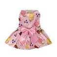 thumbnail image 2 of Guiexla Pet Dress Summer Sweet Ribbon Bowknot Watermelon Strawberry Fruit Print Sleeveless Two-legged Small Medium Dog Puppy Cat Outfit Clothes Pet Supplies, 2 of 7