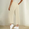 thumbnail image 7 of Kaemgyyd Wide Leg Pants Woman Tie Knot Paperbag Dress Pants Fashion High Waisted Work Slacks Cropped Trousers with Pockets, 7 of 7